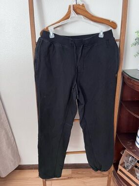 Lululemon Men's Black Elastic Hem Joggers with Drawstring